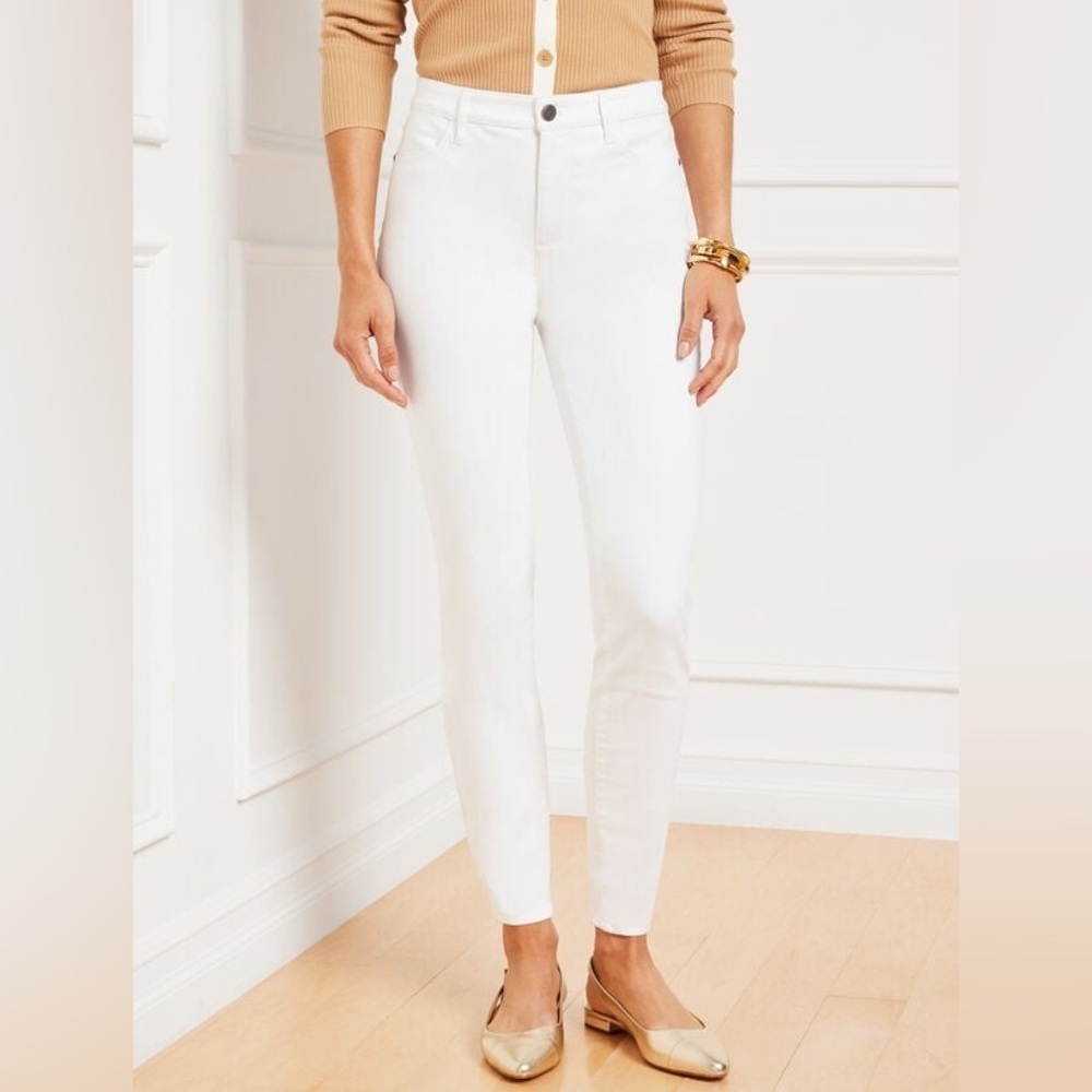 Talbots Women's Crisp White High Rise Jeggings Ankle Jeans size 10P